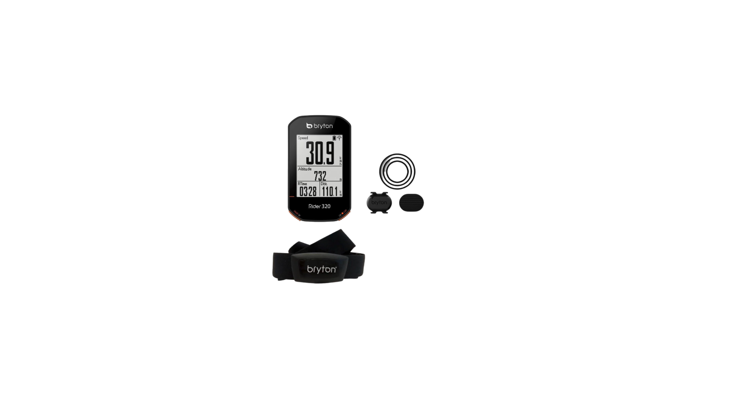 BRYTON RIDER 320T CICLOCOMPUTER GPS + fascia cardio + sensore cadenza -  Bike Therapy